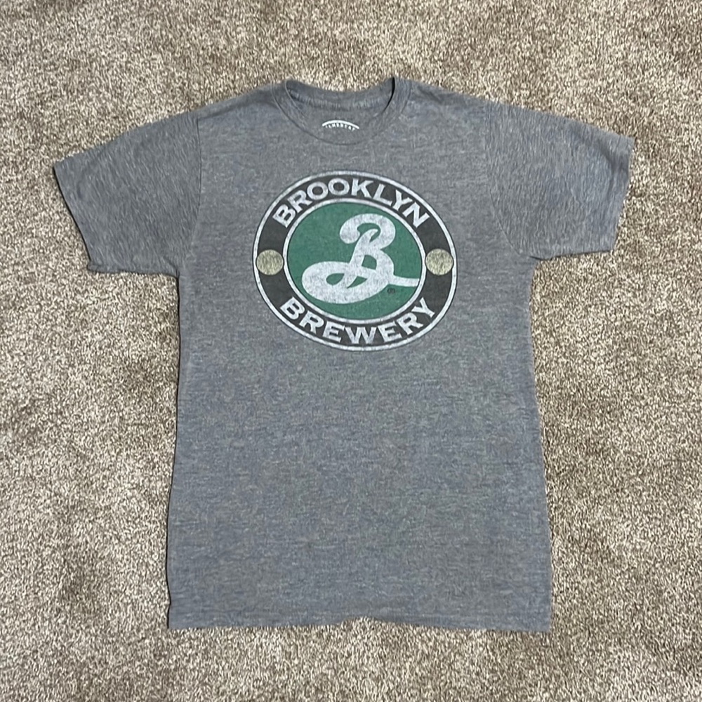 Brooklyn Brewery Big Logo Tee Shirt, Medium, Gray